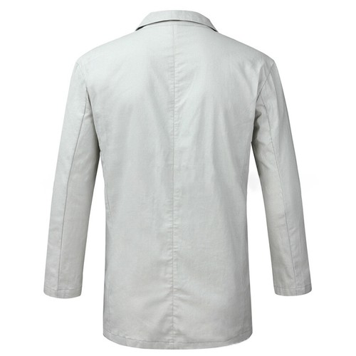 Blazer informal de manga larga con cuello de solapa de algodón y lino para hombre cárdigan traje chaquetas top - Imagen 12 de 24