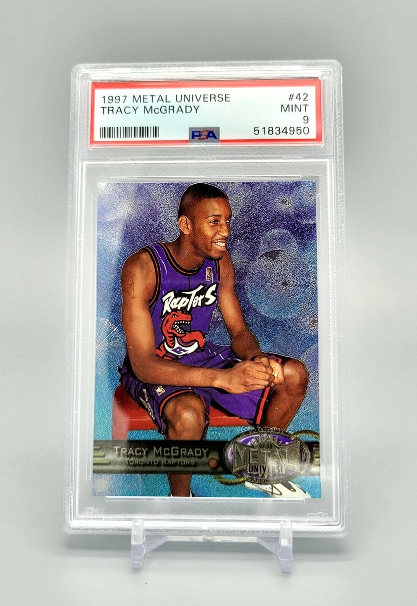 1997 Skybox Metal Universe Tracy McGrady #42 RC Rookie Card PSA 9