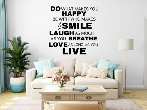 Do What Makes Sticker Wall You Happy Decals Living Room Quotes Vinyl Inspiration - Picture 1 of 11