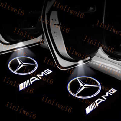 2pc HD For A/B/C/E/GLC/S AMG Car Door Ghost Shadow Projector Lights