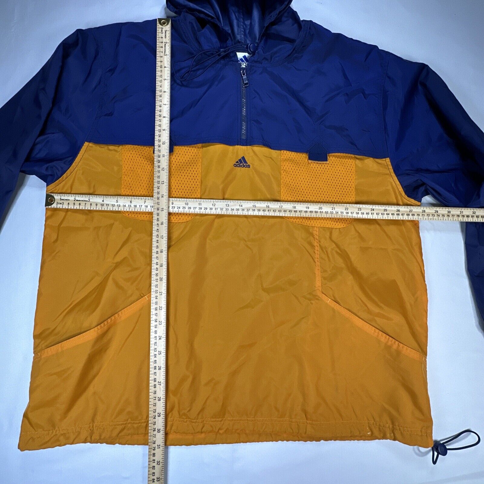 Vtg Adidas Mens 2XL 1/4 Zip Windbreaker Jacket Ho… - image 2