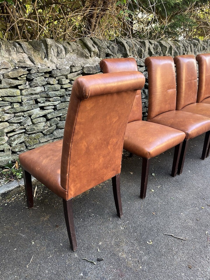 5 Leather Dining Chairs eBay