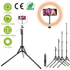 10in Dimmable 120-LED Selfie Ring Light Makeup Ring Lights  Tripod Stand Lamps