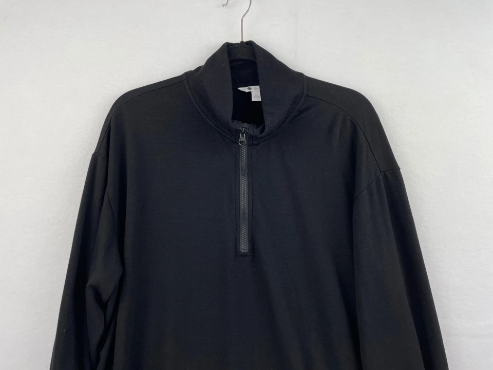 Suéter Three Dots XL 1/4 Cremallera Mujer Negro Pullover Manga Larga B7-08 Foto 3 de 4