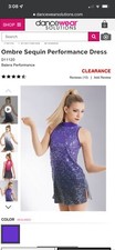 Balera Ombr  Sequin Performance Dress costume, purple, child medium - brand new