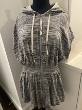 New rare grey marc Jacobs zipper cover up hood dress 