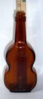 Vintage Amber Glass Violin Cello Shaped Screw Top Bottle Federal Law Forbids