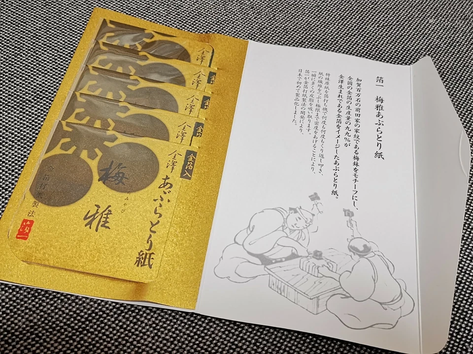 HAKUICHI Oil blotting paper Japanese traditional Gold Leaf 20sheets 5books New - Image 3 of 4