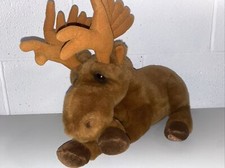 Vtg Applause Lou Rankin Brown Realistic Look Moose  Marty  Stuffed Animal Plush
