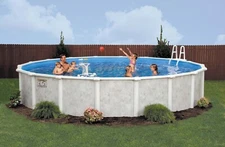 Lomart Grey Mist Round Above Ground Swimming Pool w/ Liner - (Choose Size)