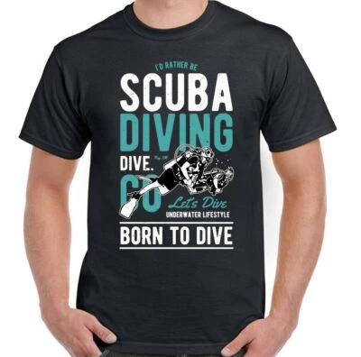 Scuba Tauchen Maglietta I'D Rather Be Herren Lustig Deep Sea Ozean Equipment - Bild 1 von 4
