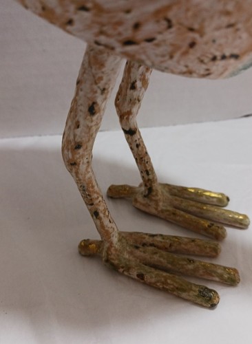 Large Beaked Bird Teal/Tan/Gold Decorative Resin / Metal EUC - Picture 3 of 10