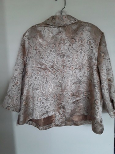 Chaqueta Blazer Mujer Dressbarn Dorada Talla XL Botón Estampado Paisley - Imagen 3 de 3