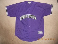 Arizona DiamondBacks Baseball Jersey Classic STARTER C@@L Purple XL Genuine Sewn