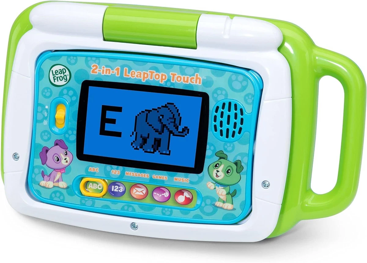 LeapFrog 2 in 1 LeapTop Touch Laptop Green Learning Tablet for Kids with