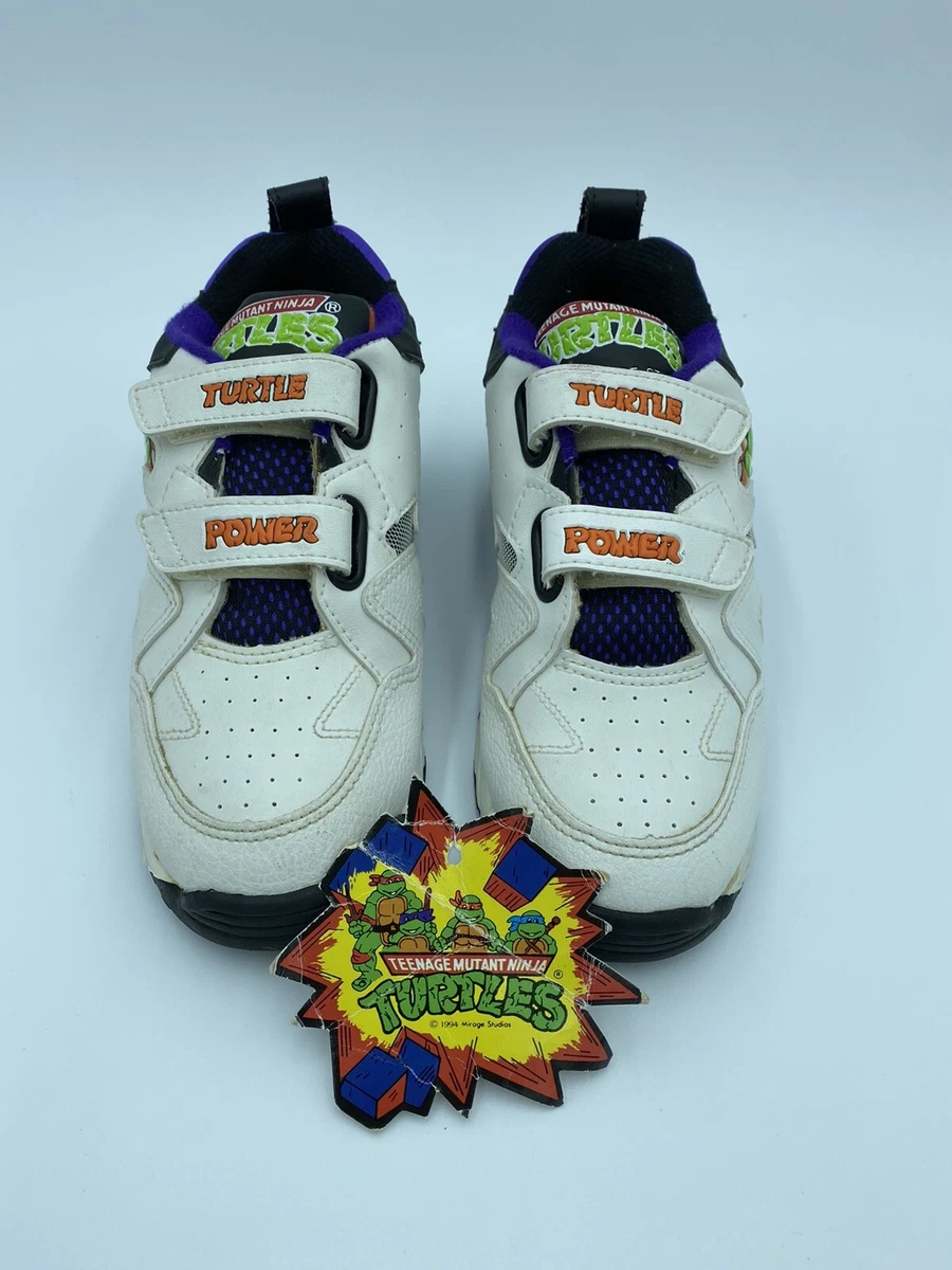 Rare scarpe vintage 1994 Teenage Mutant Ninja Tartarughe bambini taglia 1 TMNT