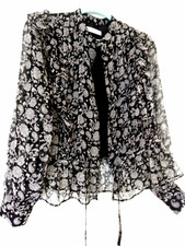 WOMENS SILK BLOUSE NEW FROM ITALY Sz S BEAUTIFUL