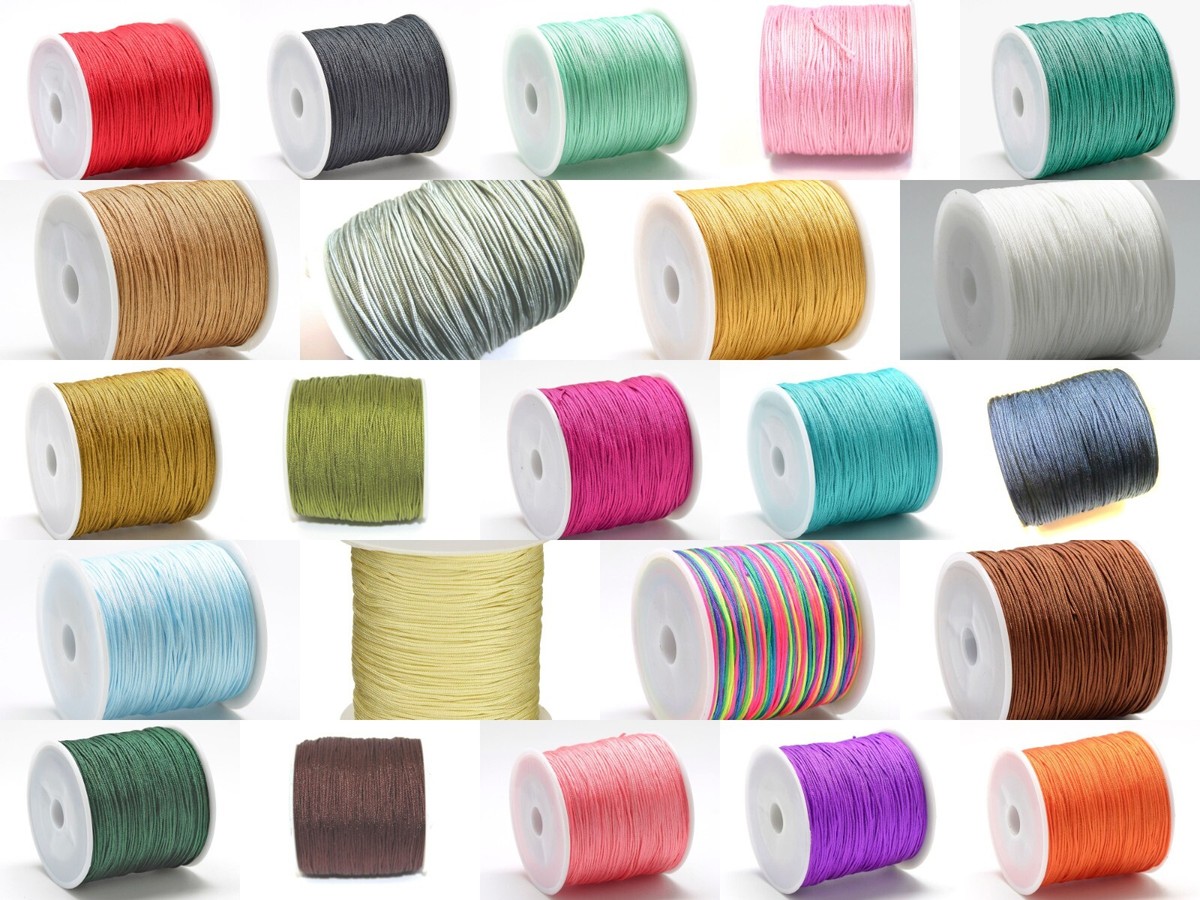 Makramee Band rund 0,8mm Nylon Kordel Flechtkordel knüpfen Garn 1 Spule ca. 85m