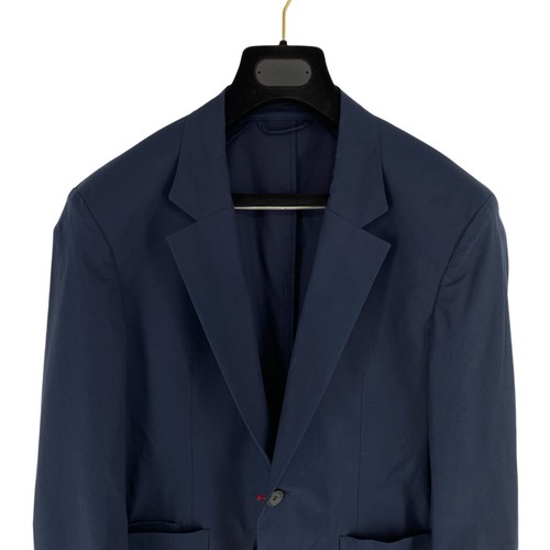 HUGO BOSS Hombre Azul Marino Algodón Entallado Americana Talla Eu 46GB / US 36 - Imagen 2 de 14