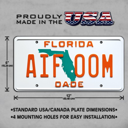Miami Vice | Ferrari Testarossa | Florida AIF 00M | GESTEMPELT Prop Nummernschild - Bild 4 von 7