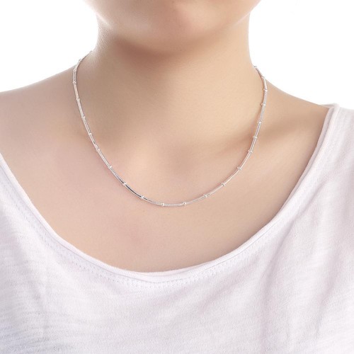 925 Sterling Silver Jewelry Set with Snake Chain Bracelet Necklace for Gift - Picture 17 of 24