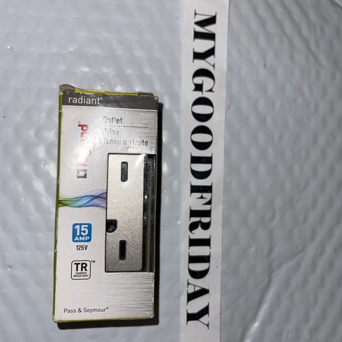 P&S Nickel Tamper Resistant Decorator Receptacle Outlet 15A 885-TRNICC12 - Picture 2 of 6