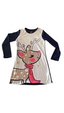 Wonder Nation Girls Nightgown Reindeer Pajamas- Large 10-12