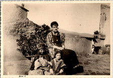 Algeria, Duvivier, Bouchegouf, Husband with Two Arab Children Vintage silv