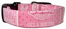 PINK UCLA University Of California Los Angeles Blocks RARE Handmade Dog Collar