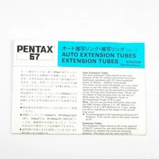 Pentax 67 Auto Extension Tubes Original Operating Manual - Instruction Pamphlet