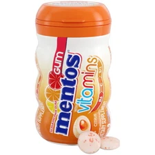 Mentos Gum Vitamin Gum Citrus, 45 Pieces Per Bottle 6 Bottles Per Display (Pa...
