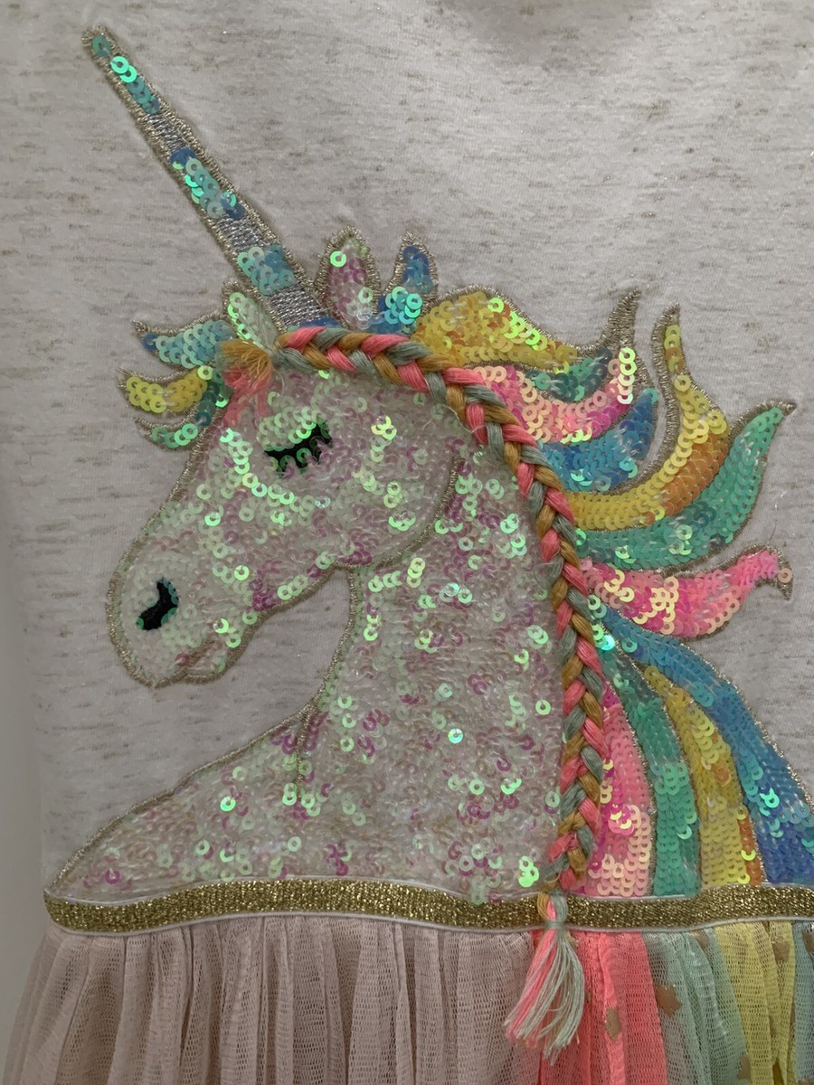Monsoon Disco Unicorn Rainbow Dress 5-6 Years