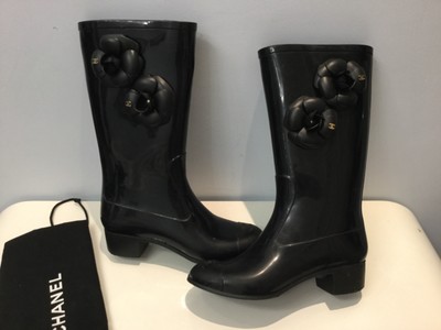 chanel rain boots