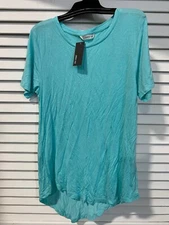 Carol Vee Womens XS Turquoise Cap Sleeve Curvy Flow Top New with Tags