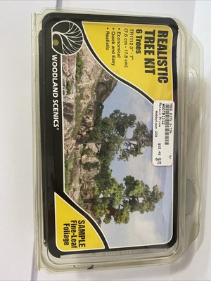 Woodland Scenics 1112 All Scale Realistic Trees Medium Green - 3 to 7'' Tall (6)