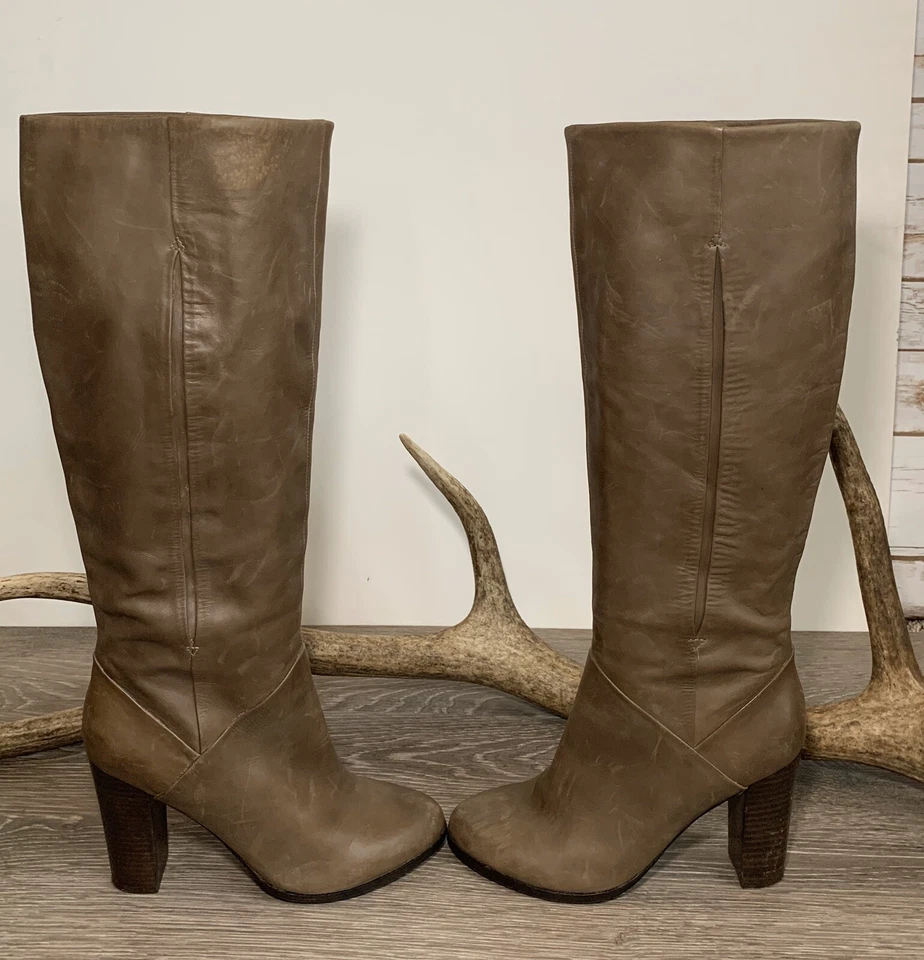 Luxury Rebel Violet Taupe Tall Knee High Boots Olivia Pope Scandal 38.5/8 US - Image 4 of 4
