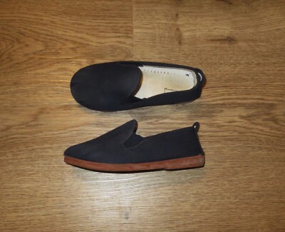 Javer Jungen Hausschuhe Gr. 26 dunkelblau Leinen Slipper aus Spanien blau flossy