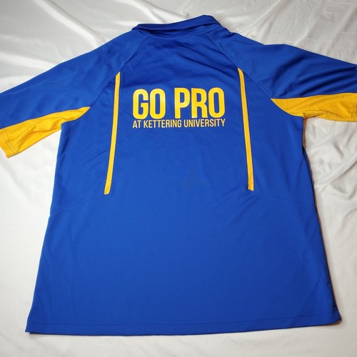 Kettering University T-shirt Polyester Shortsleeve Blue Mens L 22.5x28.5 Go Pro - Picture 9 of 17