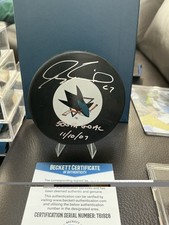 Jeremy Roenick Signed San Jose Sharks Hockey Puck 500th Goal Beckett Blackhawks