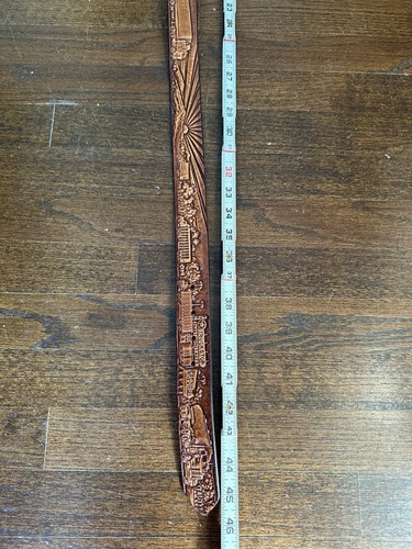 Vintage Corvette Logo Buckle Waist Belt Tooled Leather 44 Inches - Picture 7 of 8