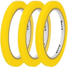 3 Pack Yellow Painters Tape - Masking Tape 0.25 Inch Wide - Multi-Surface, Sm...