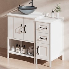 36" Modern Freestanding Bathroom Vanity with Undermount Ceramic Sink and Drawer