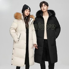 Winter Jacket Mens Thick Warm Hooded Fur Collar Coats Couple's Snow Clothing