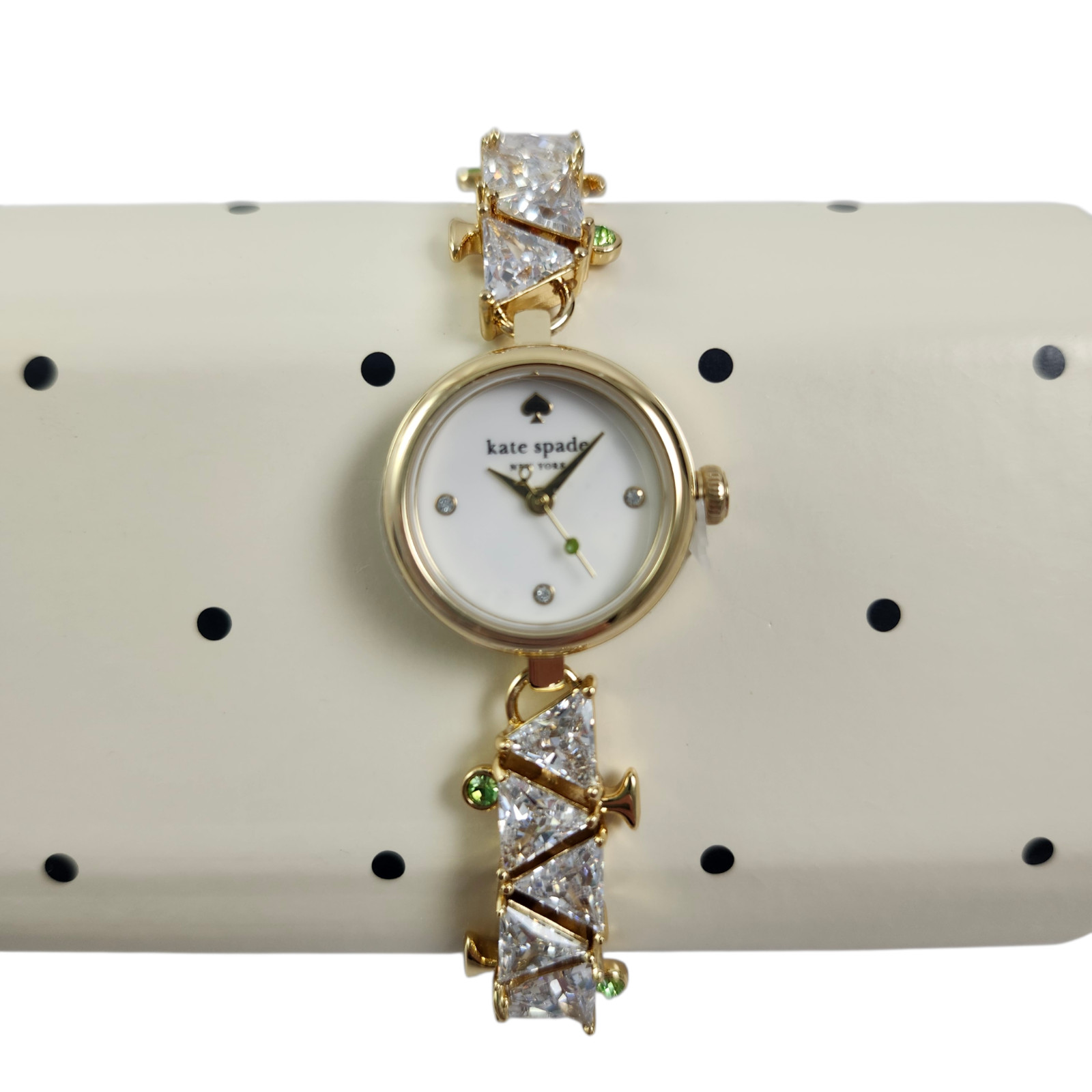 NEW Kate Spade Gold Monroe Crystal Martini Bracelet Watch KSW1852 + Box NWT