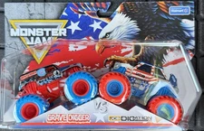Monster Jam Series 01 Stars & Stripes Grave Digger Vs JCB DIGatron Spin Master