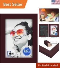Durable 5x7 Picture Frame with High Definition Glass for Wall or Table Display