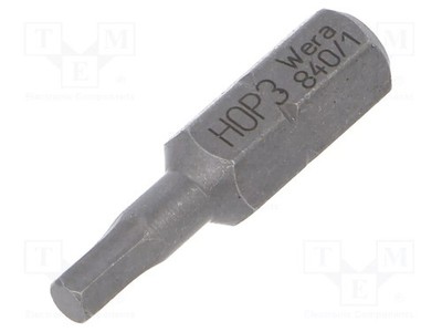 Bit Befestigung: 1/4'' (D6,3mm) Sechskant HEX 3mm L. ges: 25mm