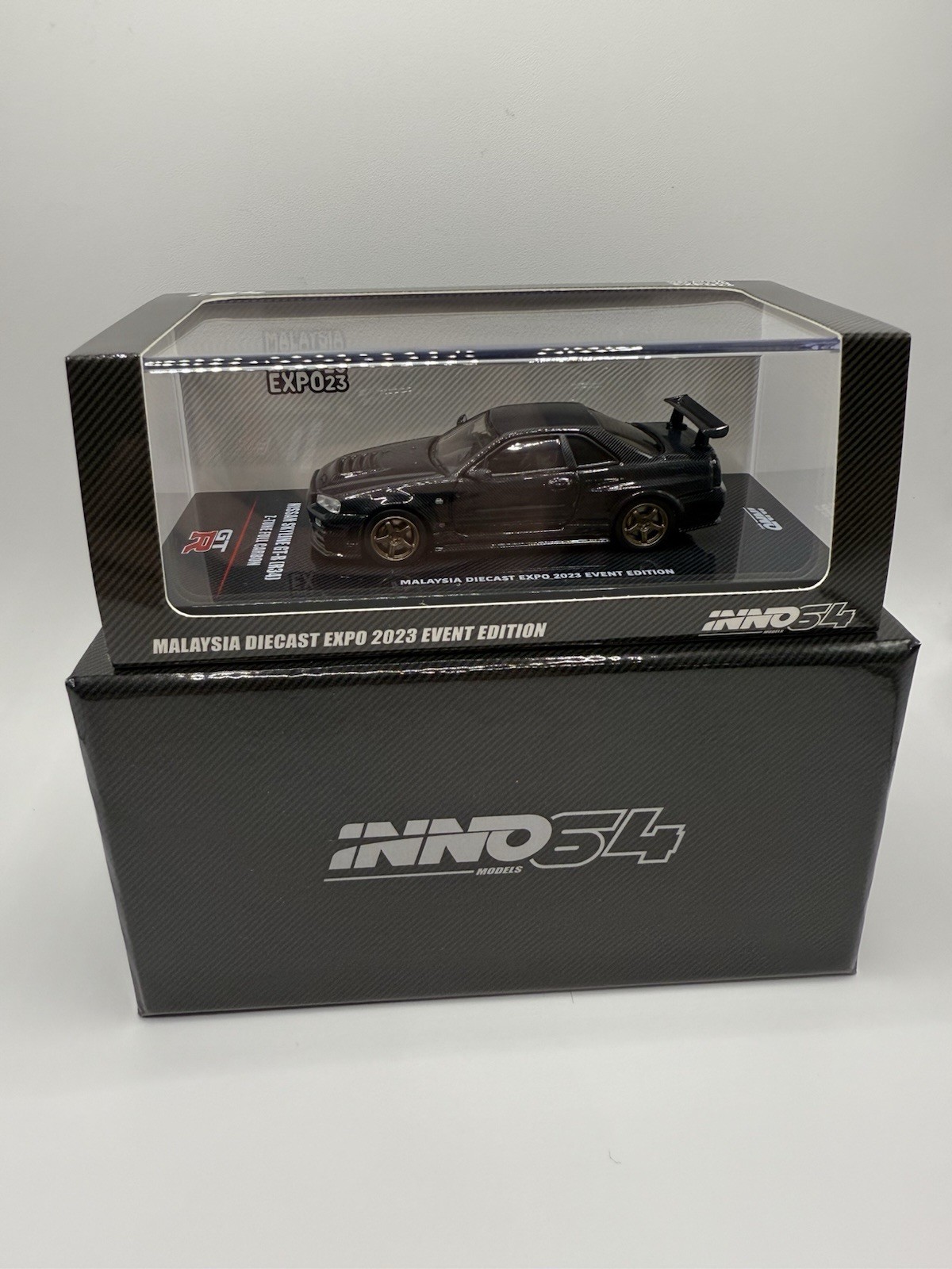 INNO64 1:64 Nissan Skyline GT-R R34 Z-TUNE Full Carbon Black MALAYSIA EXPO EVENT
