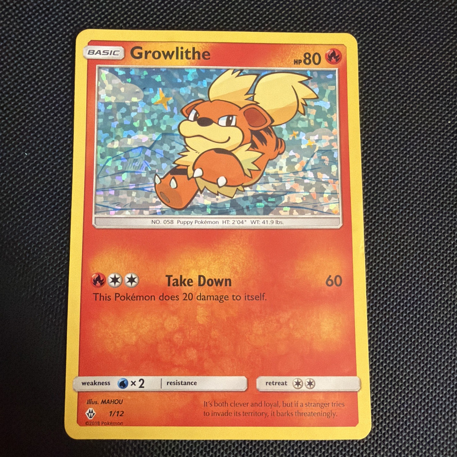 Growlithe - 1/12 001/012 McDonald's Promos 2018 NM- Pokemon Card TCG