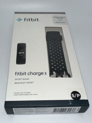 Fitbit Charge 3 Sport Band Black Small Replacement Strap Breathable New